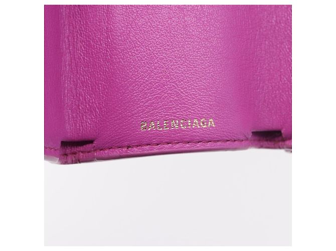 Portafoglio compatto BALENCIAGA in pelle rosa argento 558208 Auth 189571M - vista 18