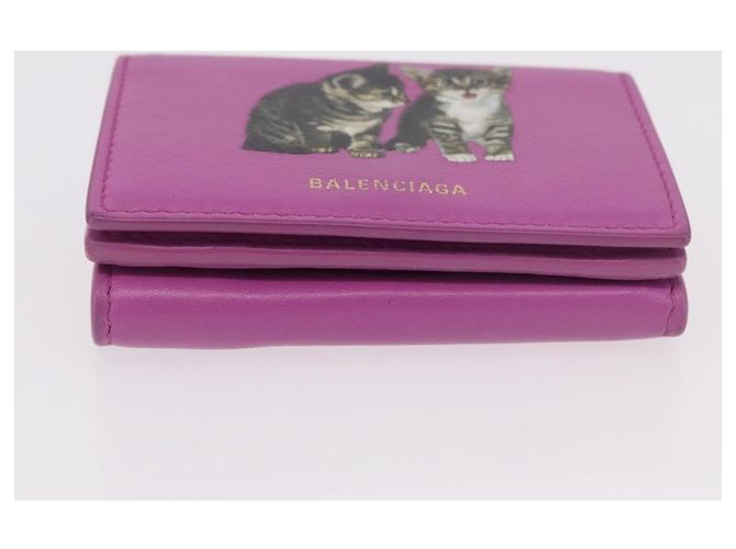 Portafoglio compatto BALENCIAGA in pelle rosa argento 558208 Auth 189571M - vista 6