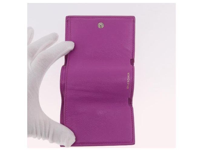 Portafoglio compatto BALENCIAGA in pelle rosa argento 558208 Auth 189571M - vista 8