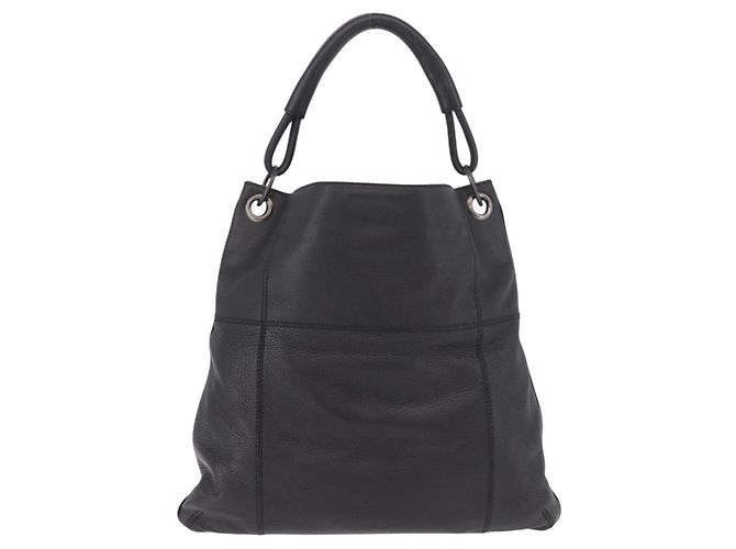 Borsa BOTTEGA VENETA Outlet in pelle nera 115778 Auth bs35781 Nero - vista 2