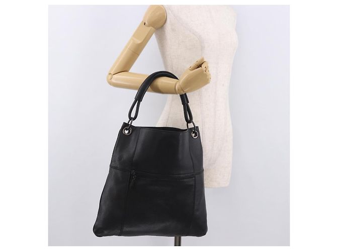 Borsa BOTTEGA VENETA Outlet in pelle nera 115778 Auth bs35781 Nero - vista 22