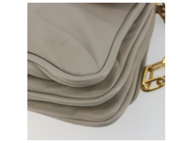 Borsa a Spalla con Catena Miu Miu in Pelle Grigio Oro Auth BA13736V Marrone D'oro - vista 15