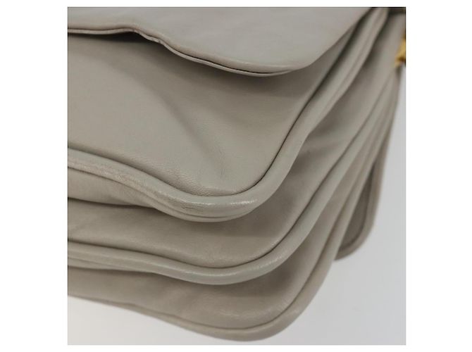 Borsa a Spalla con Catena Miu Miu in Pelle Grigio Oro Auth BA13736V Marrone D'oro - vista 9