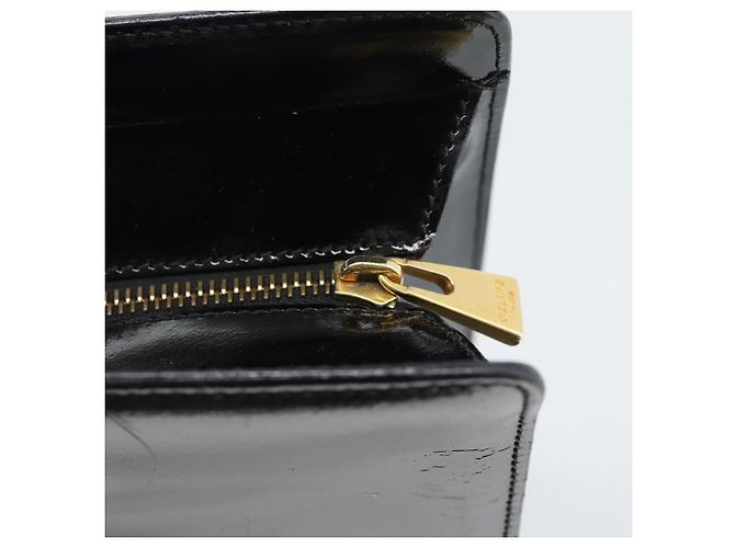 Céline Borsa Tote CELINE in vernice nero e oro Auth bs35949 D'oro - vista 10
