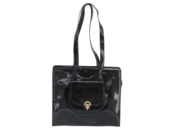 Céline Borsa Tote CELINE in vernice nero e oro Auth bs35949 D'oro - vista 13