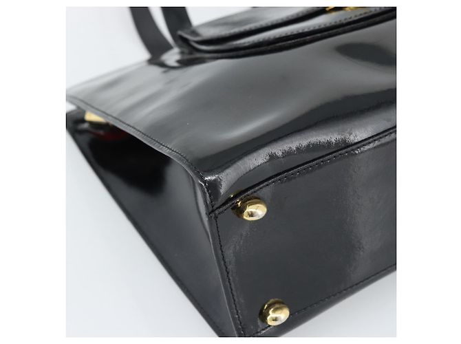 Céline Borsa Tote CELINE in vernice nero e oro Auth bs35949 D'oro - vista 14