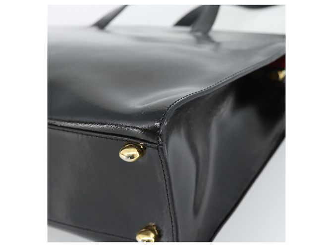 Céline Borsa Tote CELINE in vernice nero e oro Auth bs35949 D'oro - vista 15