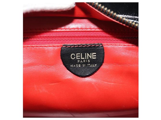 Céline Borsa Tote CELINE in vernice nero e oro Auth bs35949 D'oro - vista 17