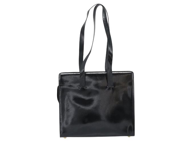 Céline Borsa Tote CELINE in vernice nero e oro Auth bs35949 D'oro - vista 2