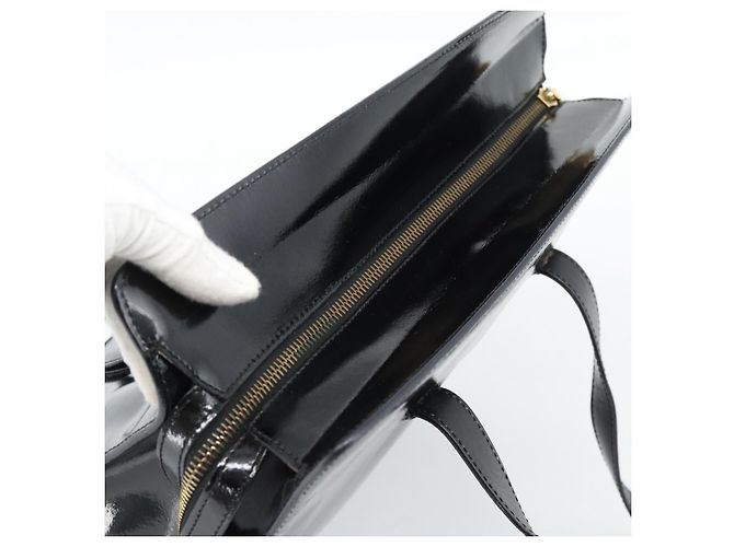 Céline Borsa Tote CELINE in vernice nero e oro Auth bs35949 D'oro - vista 6