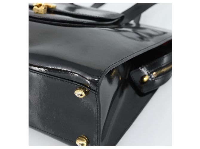 Céline Borsa Tote CELINE in vernice nero e oro Auth bs35949 D'oro - vista 9