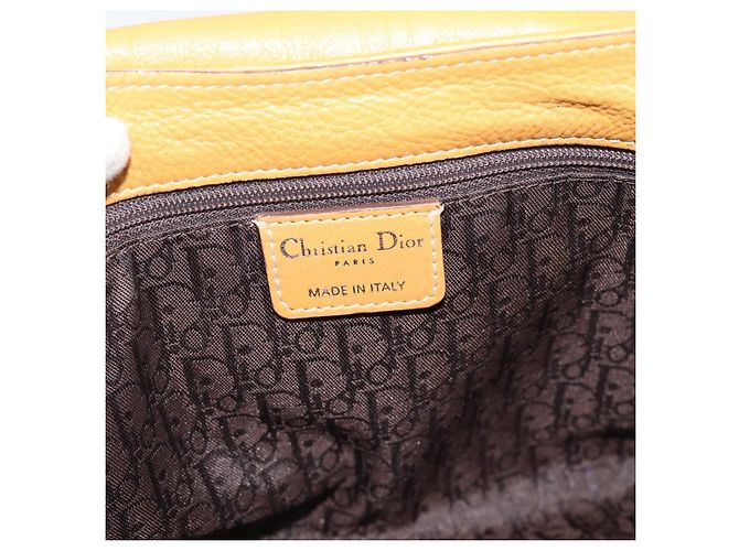 Borsa Christian Dior in pelle beige argento Auth 189896A - vista 10
