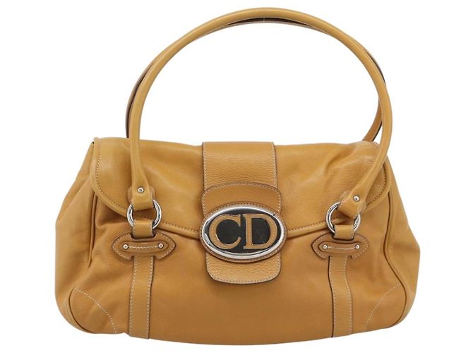 Borsa Christian Dior in pelle beige argento Auth 189896A - vista 13