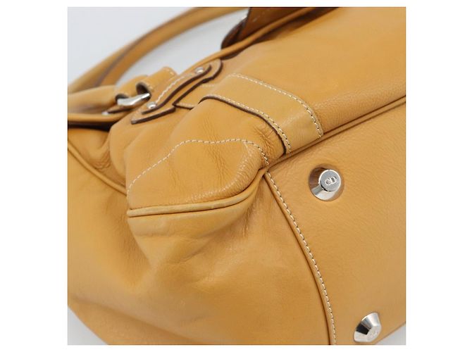Borsa Christian Dior in pelle beige argento Auth 189896A - vista 14