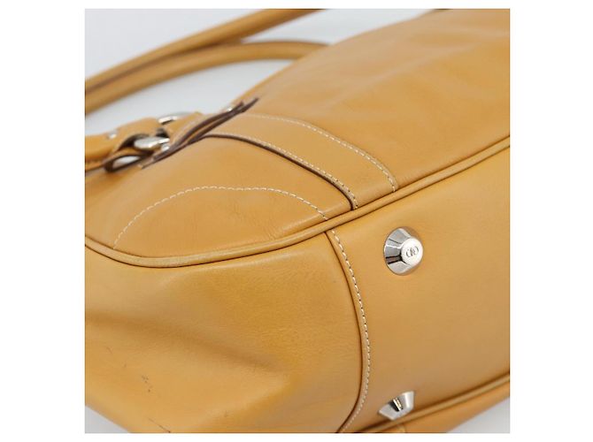 Borsa Christian Dior in pelle beige argento Auth 189896A - vista 16