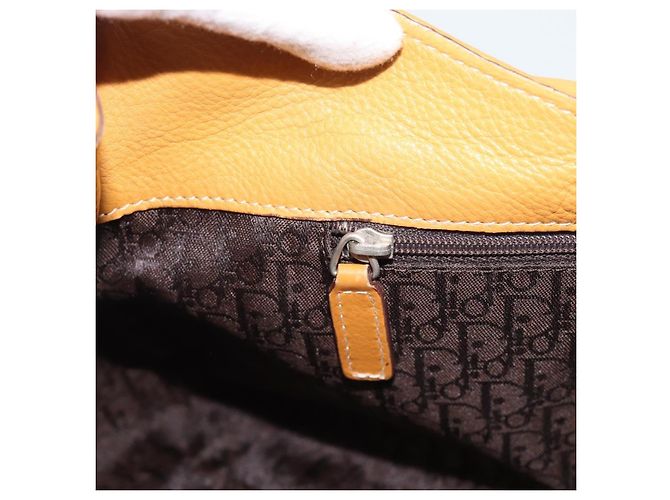 Borsa Christian Dior in pelle beige argento Auth 189896A - vista 19