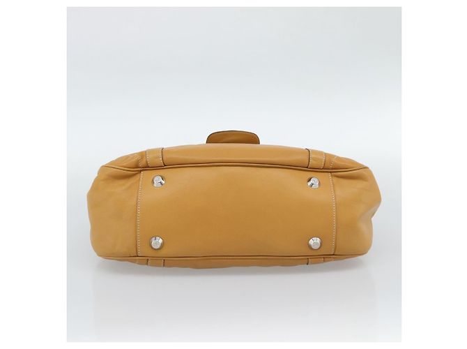 Borsa Christian Dior in pelle beige argento Auth 189896A - vista 5