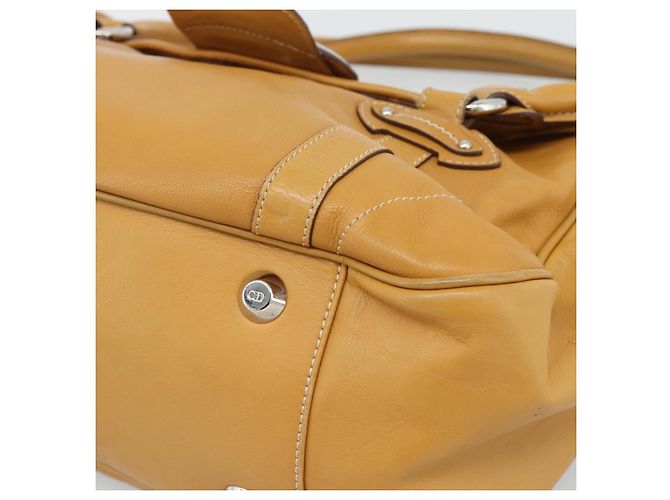 Borsa Christian Dior in pelle beige argento Auth 189896A - vista 9
