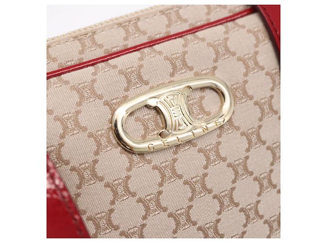Céline Borsa a Spalla CELINE Macadam Canvas PVC Beige Oro Auth BA13688V D'oro - vista 20