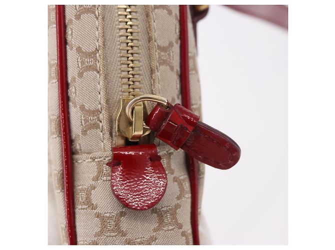 Céline Borsa a Spalla CELINE Macadam Canvas PVC Beige Oro Auth BA13688V D'oro - vista 9