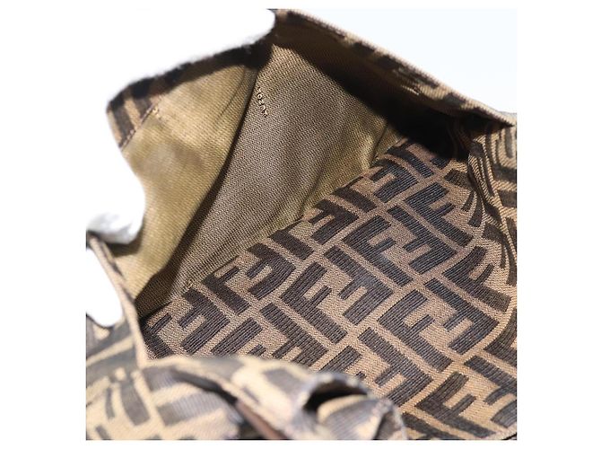 FENDI Zucca Canvas Mamma Baguette Shoulder Bag Black Brown Auth 189740V Marrone Nero - vista 23