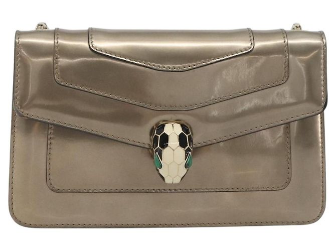 Bulgari Borsa a Spalla BVLGARI Serpenti in Pelle Oro Auth 189741A D'oro - vista 13