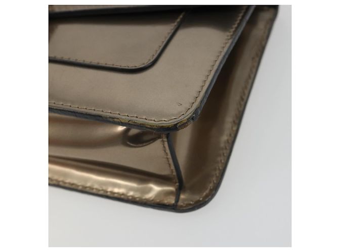 Bulgari Borsa a Spalla BVLGARI Serpenti in Pelle Oro Auth 189741A D'oro - vista 15