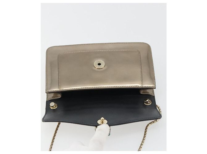 Bulgari Borsa a Spalla BVLGARI Serpenti in Pelle Oro Auth 189741A D'oro - vista 20