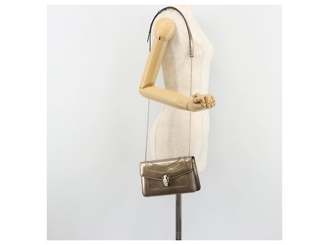 Bulgari Borsa a Spalla BVLGARI Serpenti in Pelle Oro Auth 189741A D'oro - vista 27