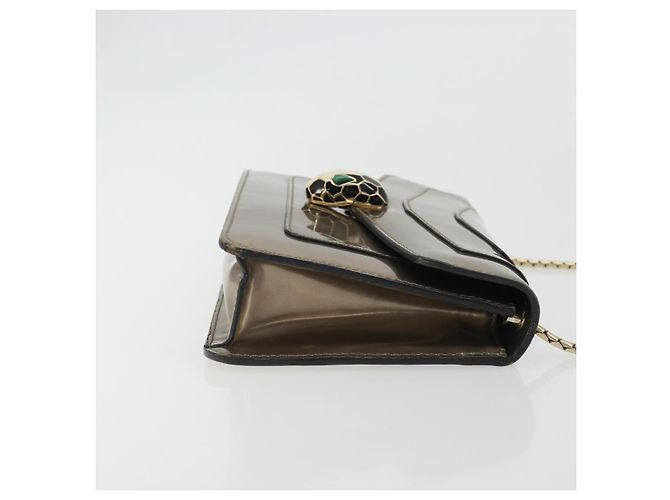 Bulgari Borsa a Spalla BVLGARI Serpenti in Pelle Oro Auth 189741A D'oro - vista 3