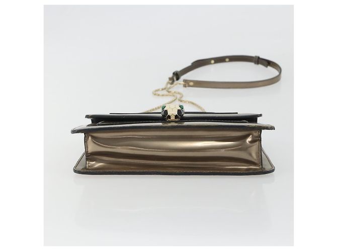Bulgari Borsa a Spalla BVLGARI Serpenti in Pelle Oro Auth 189741A D'oro - vista 5