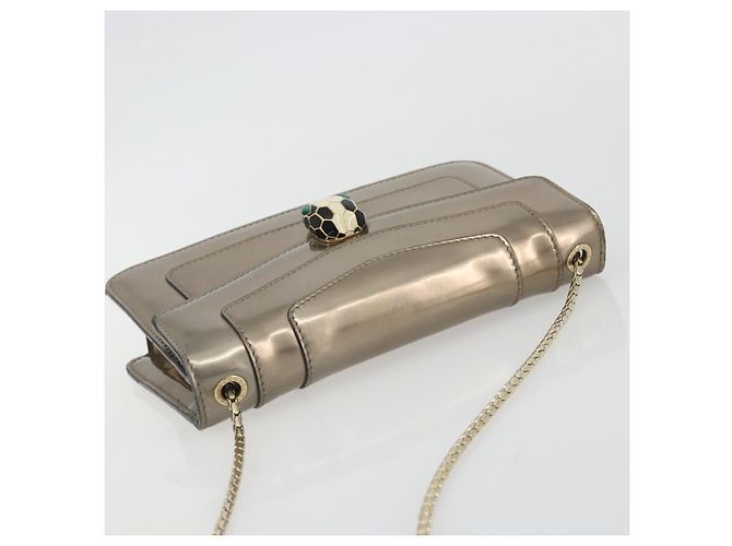 Bulgari Borsa a Spalla BVLGARI Serpenti in Pelle Oro Auth 189741A D'oro - vista 6