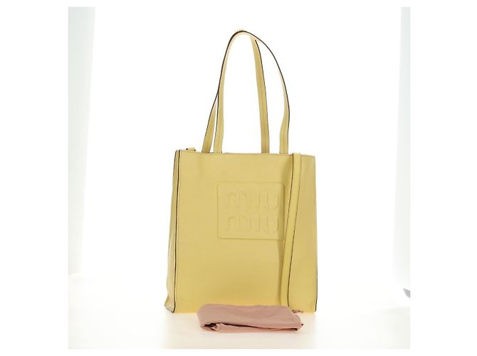 Miu Miu Tote Bag Leder 2way Yellow Gold Auth 189749M Golden Gelb - Ansicht 12
