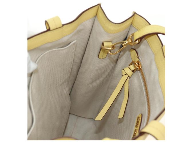 Miu Miu Tote Bag Leder 2way Yellow Gold Auth 189749M Golden Gelb - Ansicht 23