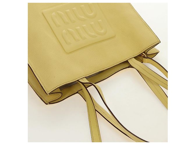 Miu Miu Tote Bag Leder 2way Yellow Gold Auth 189749M Golden Gelb - Ansicht 7