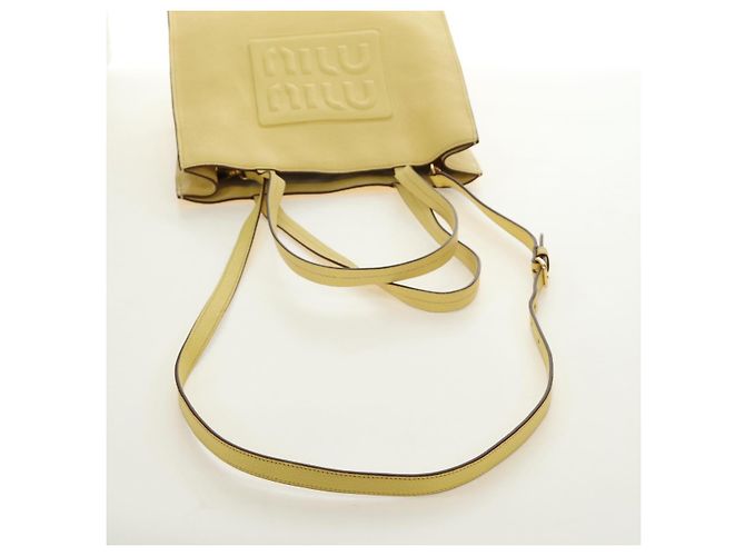 Miu Miu Tote Bag Leder 2way Yellow Gold Auth 189749M Golden Gelb - Ansicht 9