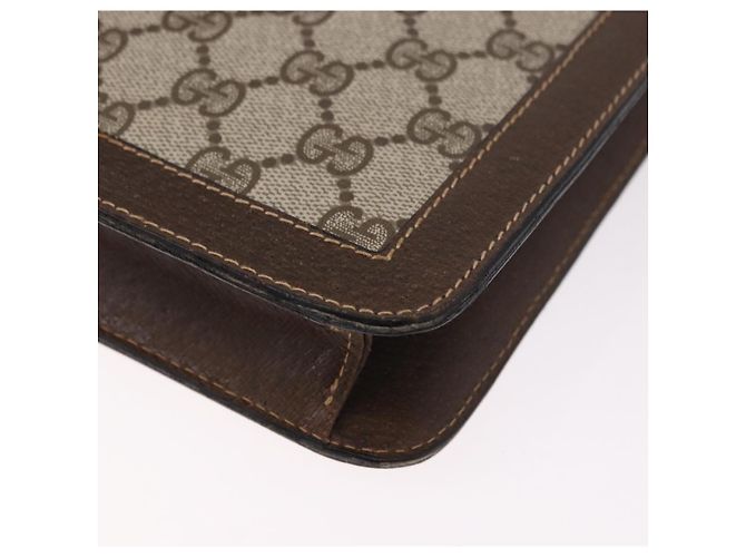 Borsa a tracolla GUCCI GG Supreme Web Sherry Line PVC Beige Oro Auth 189976 D'oro - vista 16
