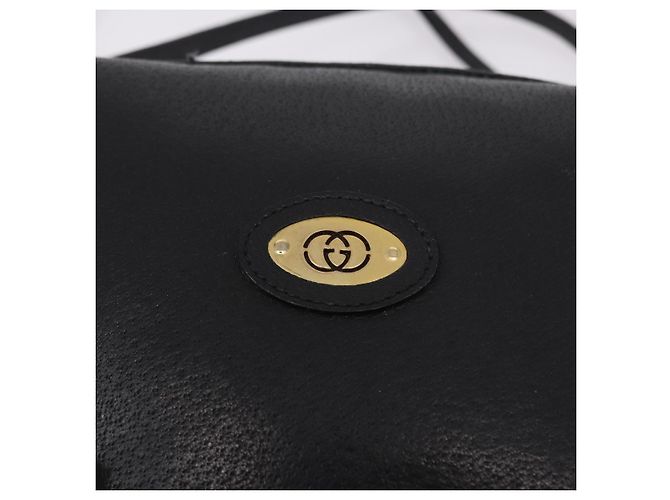 GUCCI Shoulder Bag Leather Black Gold 07 37 4916 Auth 189941 Golden - view 18