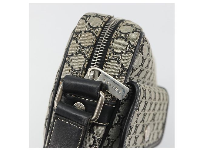 Céline Borsa a tracolla CELINE Macadam Canvas Navy Silver Auth 188605A Argento Blu navy - vista 10