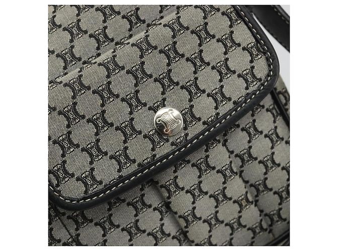 Céline Borsa a tracolla CELINE Macadam Canvas Navy Silver Auth 188605A Argento Blu navy - vista 17