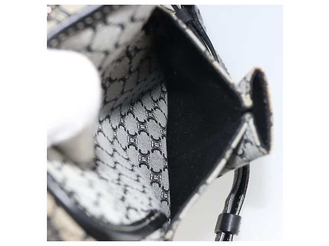 Céline Borsa a tracolla CELINE Macadam Canvas Navy Silver Auth 188605A Argento Blu navy - vista 22
