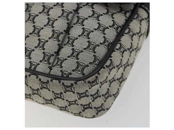 Céline Borsa a tracolla CELINE Macadam Canvas Navy Silver Auth 188605A Argento Blu navy - vista 9
