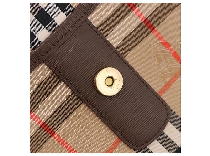 Burberrys Nova Check Clutch Bag Canvas Beige Gold Auth 189966 Golden - Ansicht 10