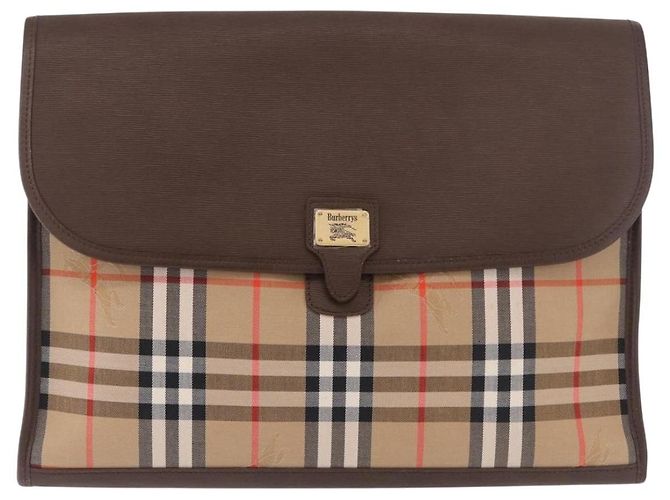 Burberrys Nova Check Clutch Bag Canvas Beige Gold Auth 189966 Golden - Ansicht 13