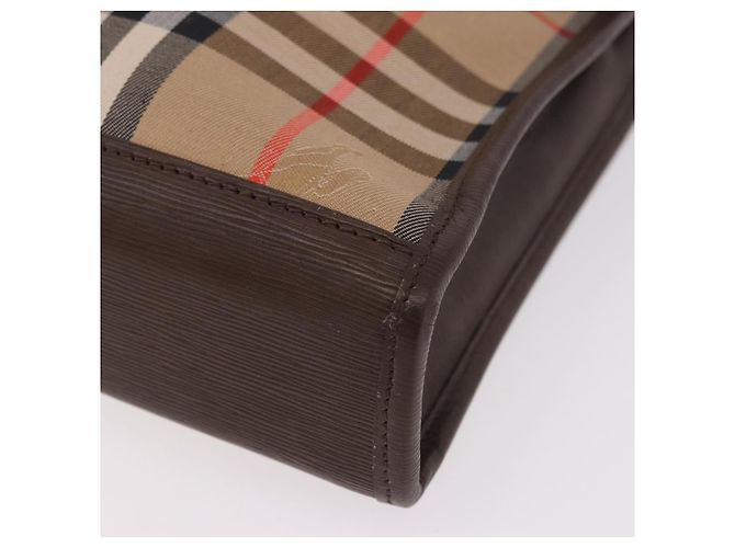 Burberrys Nova Check Clutch Bag Canvas Beige Gold Auth 189966 Golden - Ansicht 14
