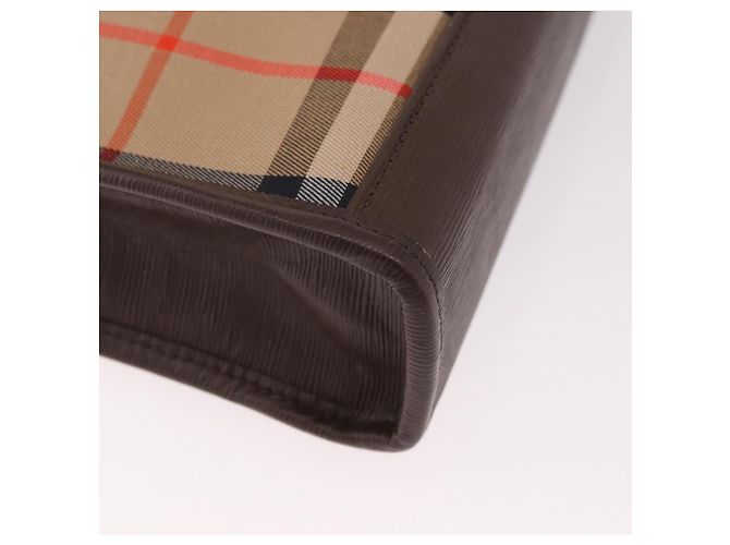 Burberrys Nova Check Clutch Bag Canvas Beige Gold Auth 189966 Golden - Ansicht 15