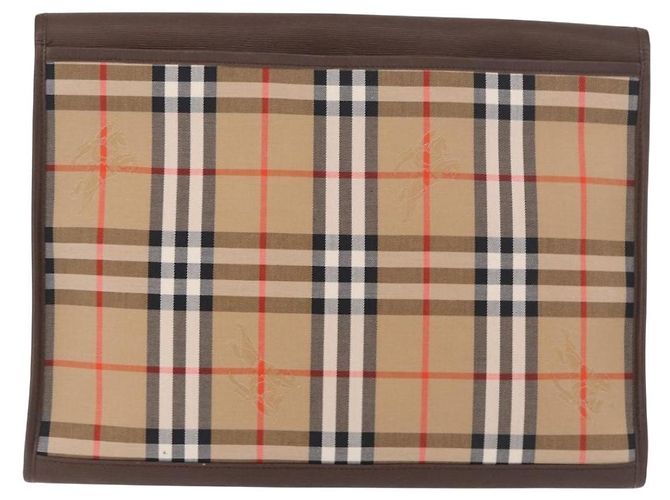 Burberrys Nova Check Clutch Bag Canvas Beige Gold Auth 189966 Golden - Ansicht 2