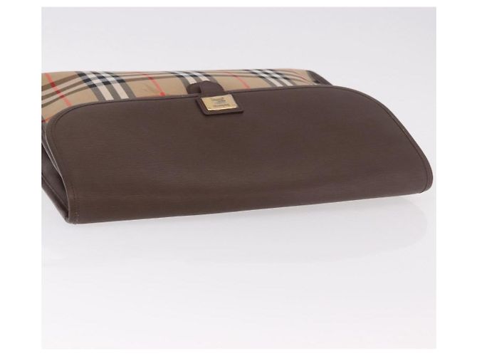 Burberrys Nova Check Clutch Bag Canvas Beige Gold Auth 189966 Golden - Ansicht 5