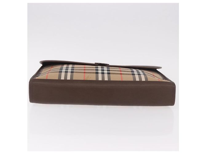 Burberrys Nova Check Clutch Bag Canvas Beige Gold Auth 189966 Golden - Ansicht 6
