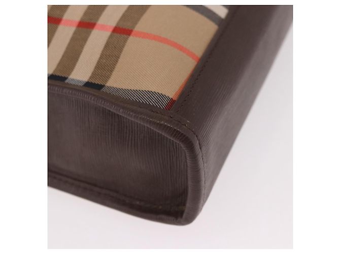 Burberrys Nova Check Clutch Bag Canvas Beige Gold Auth 189966 Golden - Ansicht 7